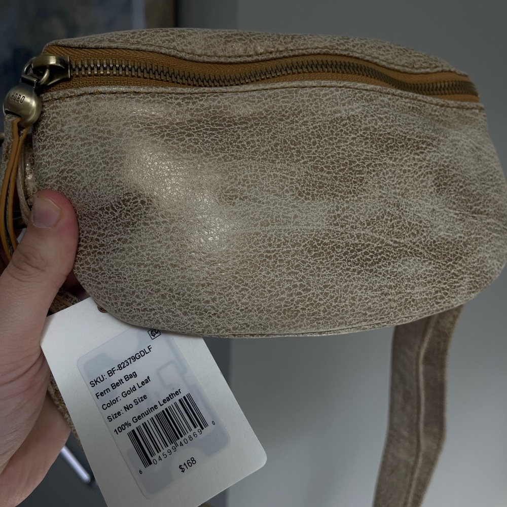 Gold Leather Belt Bag